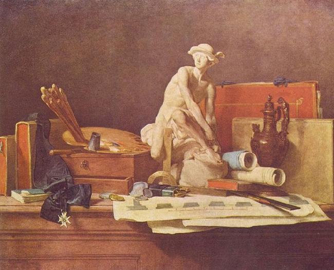 Jean Simeon Chardin Die Attribute der Kunste und die Belohnungen, die ihnen gewahrt werden Sweden oil painting art
